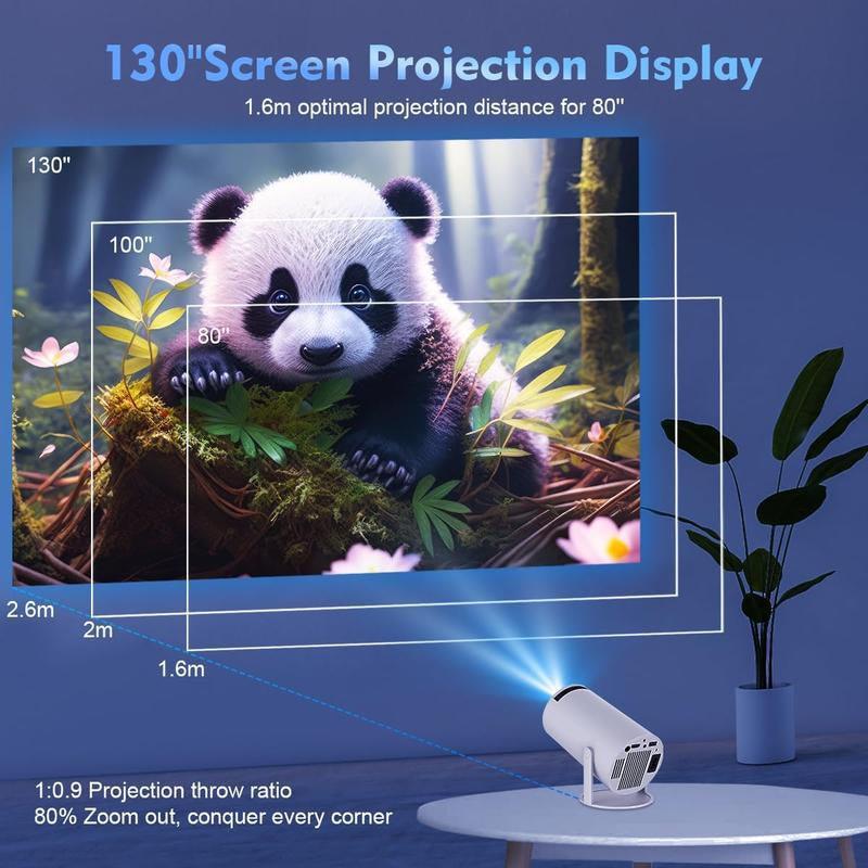 1080P HD Smart Projector with 4K Support, WIFI and Bluetooth Compatible