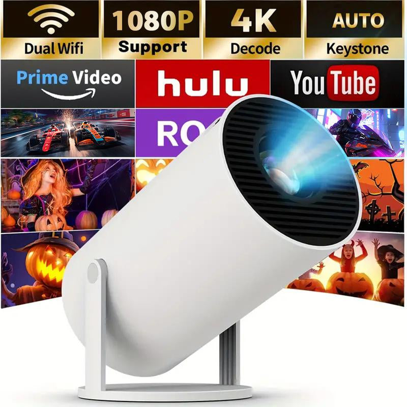 1080P HD Smart Projector with 4K Support, WIFI and Bluetooth Compatible